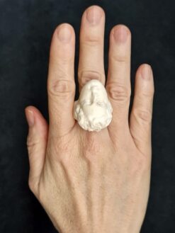 Vegan Ivory Sculptured Ring - Size 7.5
