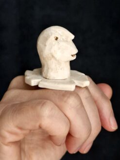 Vegan Ivory Sculptured Ring - Size 7