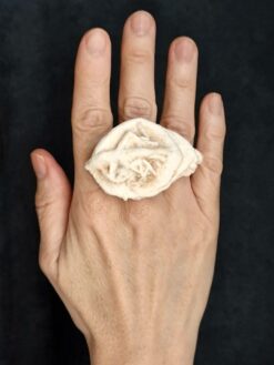 Vegan Ivory Sculptured Ring - Size 7.5