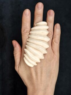 Vegan Ivory Sculptured Ring - Size 7.5