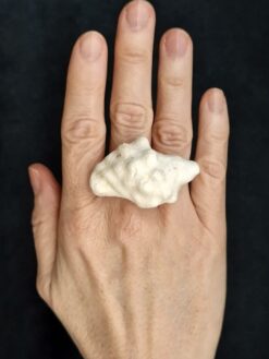 Vegan Ivory Sculptured Ring - Size 7