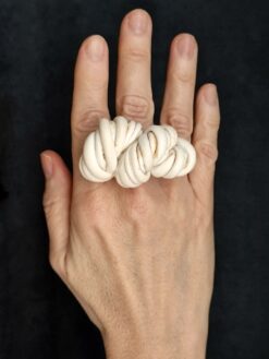Vegan Ivory Sculptured Ring - Size 7