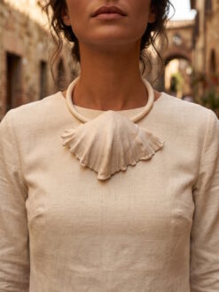 Vegan Ivory Collar Necklace with Faux Shell - Adjustable Size