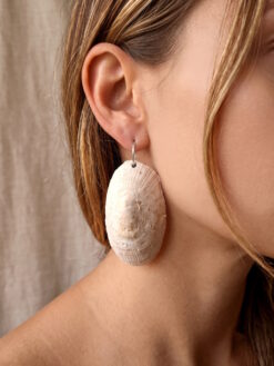 Vegan Ivory Faux Shell Pierced Earrings (13g | 0.45 oz each)