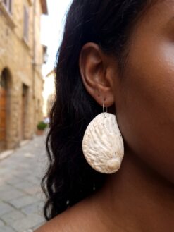 Vegan Ivory Faux Shell Pierced Earrings (13g | 0.45 oz each)