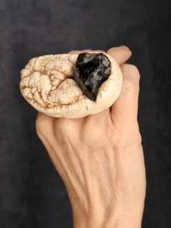 Alternative view of Black Obsidian, Magnesite & Vegan Ivory Ring - Size 8.5