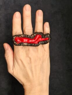 Red & Black Ring - Size 8