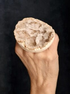 Quartz Geode & Vegan Ivory Ring - Size 7.5
