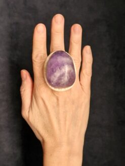 Amethyst & Vegan Ivory Ring - Size 8