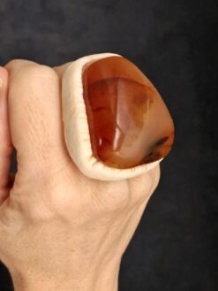 Alternative view of Carnelian & Vegan Ivory Ring - Size 8