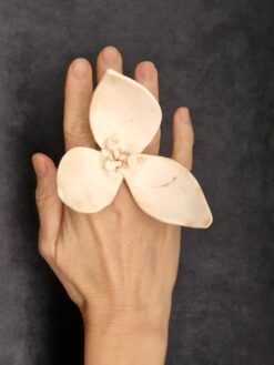 Vegan Ivory Flower Ring - Size 8