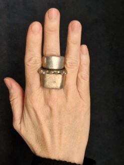 White Bronze Plated Alloy Rings (Set of 3) - Size 10.5