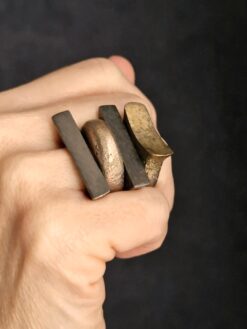 White Bronze Plated Alloy Rings (Set of 4) - Size 6