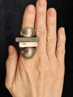 White Bronze Plated Alloy Ring (Set of 4) - Size 7.5