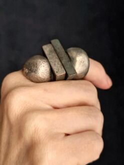 Alternative view of White Bronze Plated Alloy Ring (Set of 4) - Size 7.5