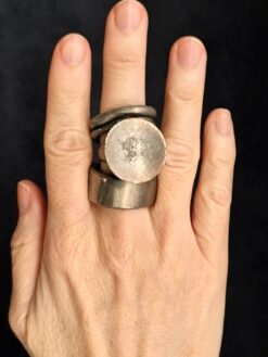 White Bronze Plated Alloy Rings (Set of 4) - Size 8