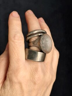 Alternative view of White Bronze Plated Alloy Rings (Set of 4) - Size 8