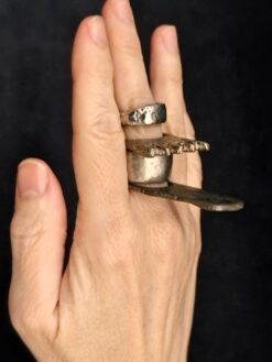 White Bronze Plated Alloy Rings (Set of 4) - Size 8.5