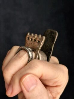 Alternative view of White Bronze Plated Alloy Rings (Set of 4) - Size 8.5