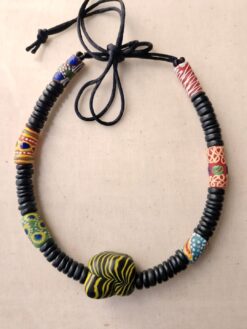 Alternative view of Multi-color & Black Bead Necklace (Adjustable Length)