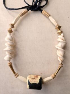 Alternative view of Vegan Ivory & Black Necklace (Adjustable Length)