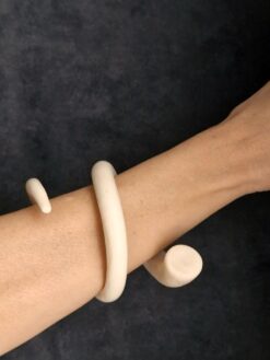 Vegan Ivory Snake Cuff - Size L