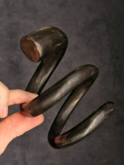 Alternative view of Black with Gold Sheen Double Wrap Snake Cuff - Size S - M