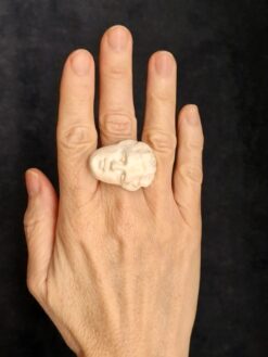 Vegan Ivory Sculptured Ring - Size 7.5