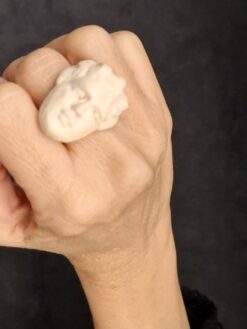 Alternative view of Vegan Ivory Sculptured Ring - Size 7.5