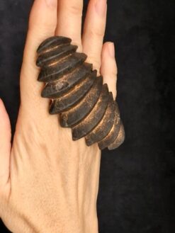 Alternative view of Black with Gold Sheen Sculptured Ring - Size 7.5