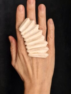 Alternative view of Vegan Ivory Sculptured Ring - Size 7.5