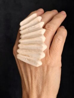 Vegan Ivory Sculptured Ring - Size 7.5