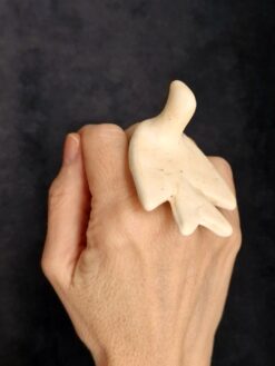 Vegan Ivory Sculptured Ring - Size 7.5
