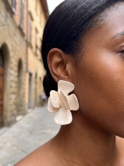 Vegan Ivory Pierced Earrings (14g | 0.49 oz each)