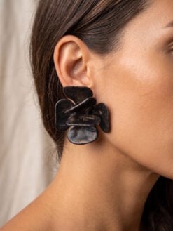 Black with Gold Sheen Pierced Earrings (14g | 0.49 oz each)