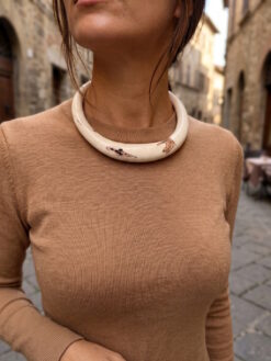 Vegan Ivory Collar Necklace - Size M - L