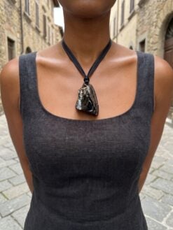 Black Obsidian Necklace (Adjustable Length)