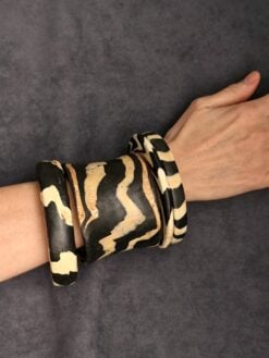 Black & Vegan Ivory Bangle Set (Set of 4) - Size M