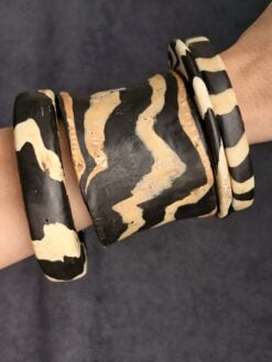 Alternative view of Black & Vegan Ivory Bangle Set (Set of 4) - Size M