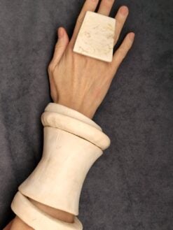 Alternative view of Vegan Ivory Bangle Set (Set of 4) - Size M