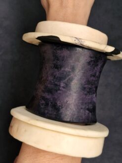 Alternative view of Vegan Ivory & Black Bangle Set (Set of 5) - Size M