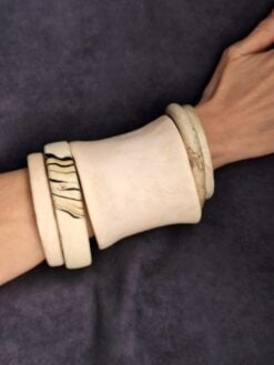 Vegan Ivory & Black Bangle Set (Set of 5) - Size M