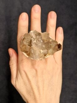 Orange River Crystal & Vegan Ivory Ring - Size 8