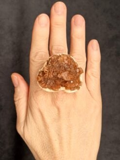 Aragonite & Vegan Ivory Ring - Size 7