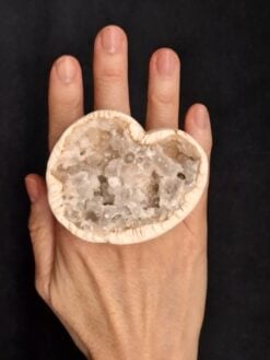 Quartz Geode & Vegan Ivory Ring - Size 8.5