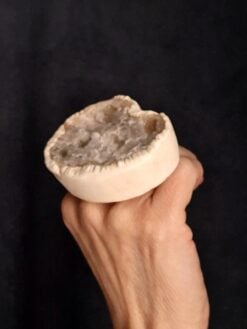 Alternative view of Quartz Geode & Vegan Ivory Ring - Size 8.5