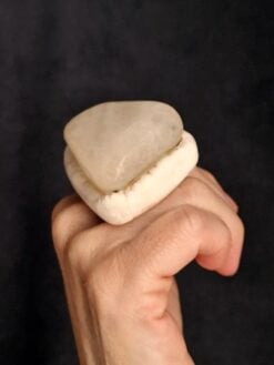 Alternative view of Apricot Agate & Vegan Ivory Ring - Size 7.5