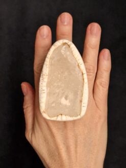Quartz & Vegan Ivory Ring - Size 9