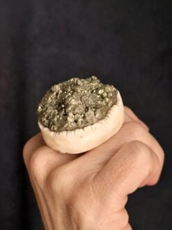 Alternative view of Pyrite Stone & Vegan Ivory Ring - Size 8