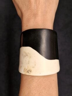 Alternative view of Vegan Ivory & Black Flat Cuff - Size XS